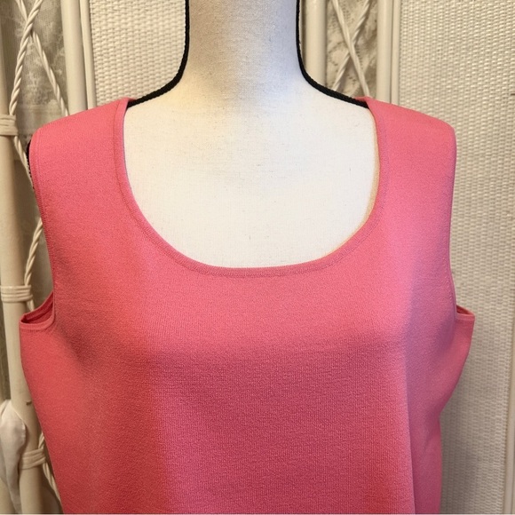 Talbots Shell Sweater Coral Pink Sleeveless Knit Blend Scoop Neck Plus size 1X - Picture 3 of 14